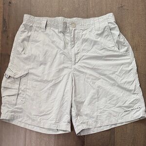 Columbia PFG Light Gray Cargo Shorts